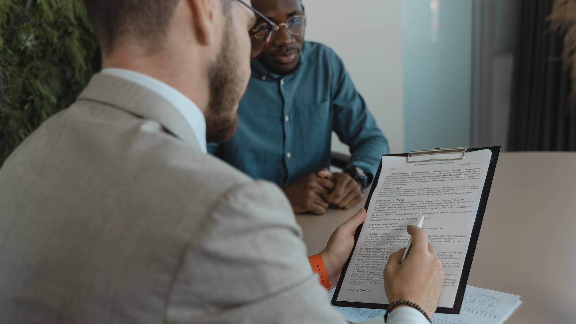 man reading a contract