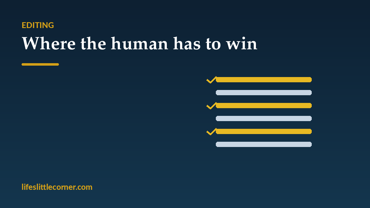 Editing your AI-assisted novel is where the human has to win