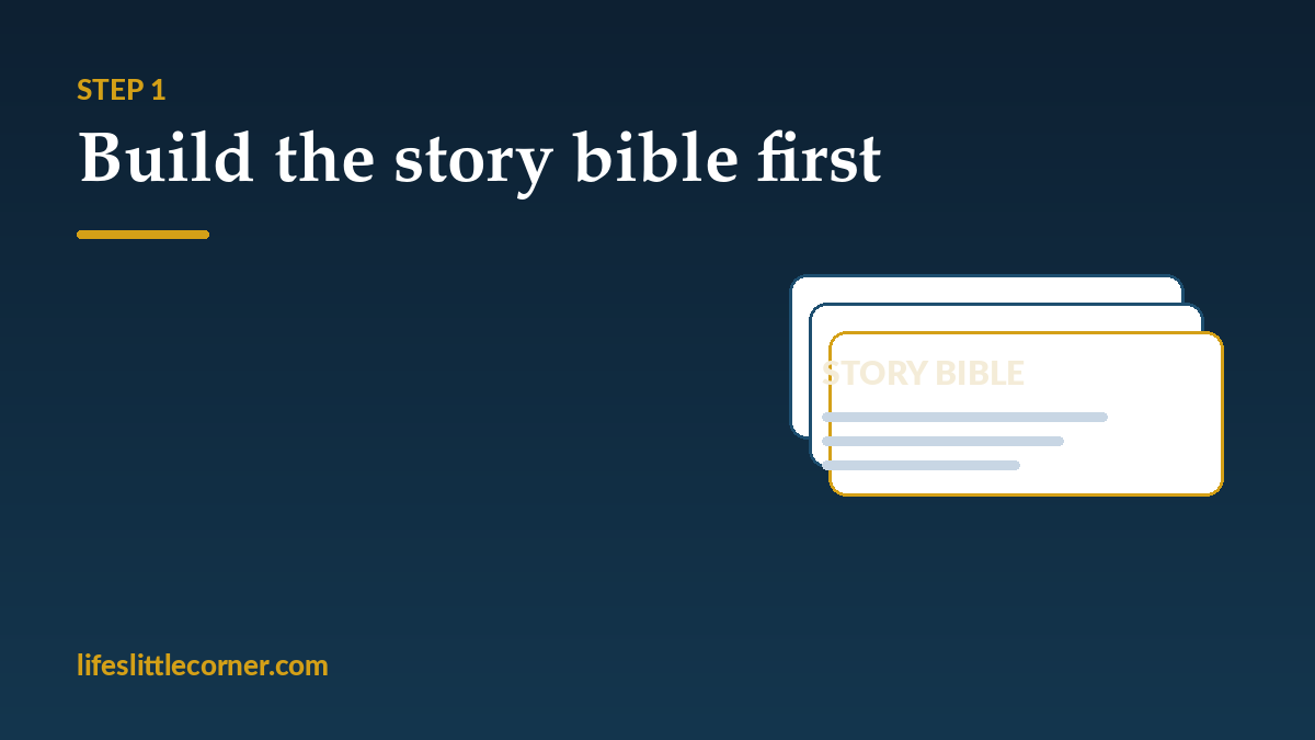 Step 1: build a story bible before you prompt AI to write your novel